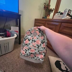 Floral Backpack with Pink Roses